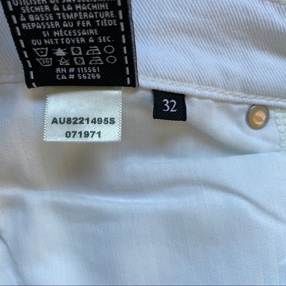 7 FOR ALL MANKIND Button Fly High Rise Raw Hem White Jeans 32 - Picture 8 of 8